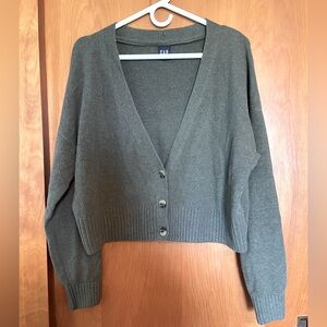 GAP Women's Olive Cardigan Sweater